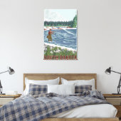 Fly FishermanSouth Dakota Canvas Afdruk (Insitu (Slaapkamer))