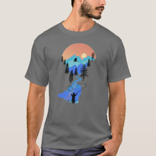 Fly Fishing Berg Zonsondergang vrienden T-shirt
