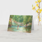 Fly Fishing Birthday Kaart (Gele Bloem)