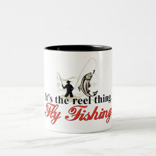 Fly Fishing Black 11 oz Two-Tone Mok