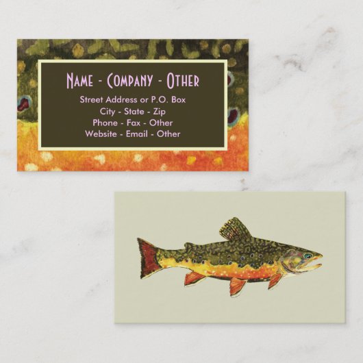 Fly Fishing Brook-forel Visitekaartje (Voorkant / Achterkant)
