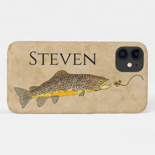 Fly Fishing Brown Trout Custom Name Case-Mate iPhone Case
