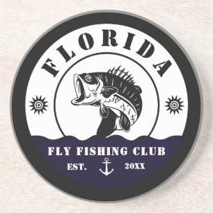 Fly Fishing Club reis Visser kamperen Leren Pa Zandsteen Onderzetter
