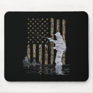 Fly Fishing Fisherman American Flag Camouflage Fly Muismat