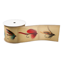 Fly Fishing Flies Ribbon Satijnen Lint