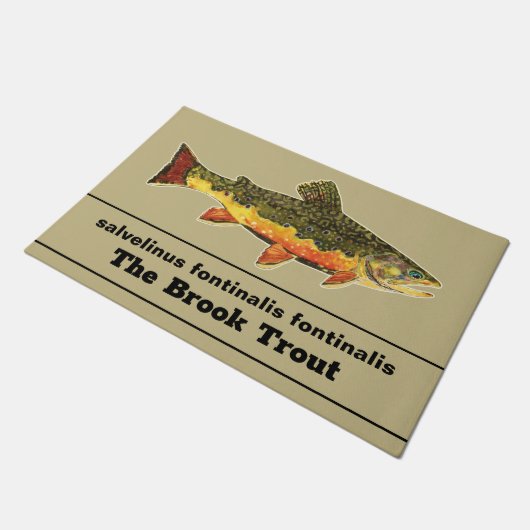 Fly Fishing for a Brookie - Brook Trout Fisherman Deurmat (Schuin)