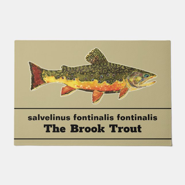 Fly Fishing for a Brookie - Brook Trout Fisherman Deurmat (Voorkant)
