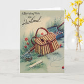 Fly Fishing Husband Verjaardag Kaart (Gele Bloem)