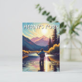 Fly Fishing in Henry's Fork Idaho Postcard Briefkaart (Staand voorkant)