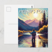 Fly Fishing in Henry's Fork Idaho Postcard Briefkaart (Voorkant / Achterkant)