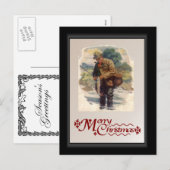 Fly fishing in the river feestdagenkaart (Voorkant / Achterkant)