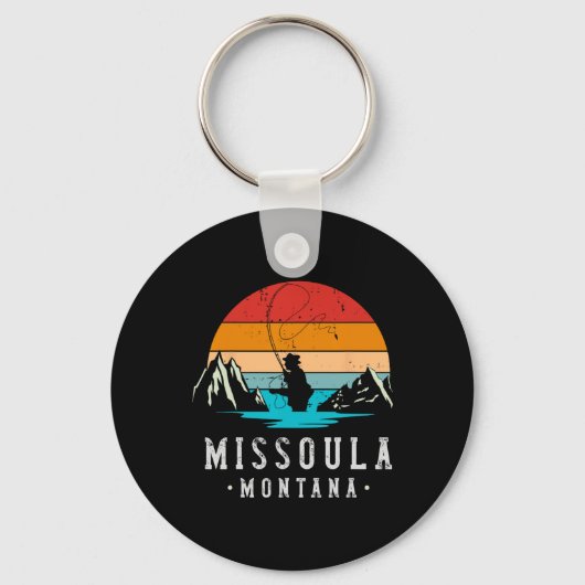 Fly Fishing Missoula Montana  Sleutelhanger (Voorkant)