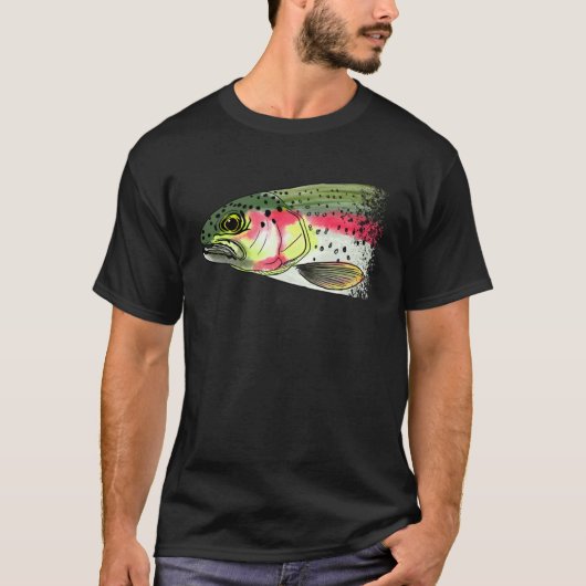 Fly Fishing Rainbow Trout Dry Fly Tying Fisherman T-shirt (Voorkant)