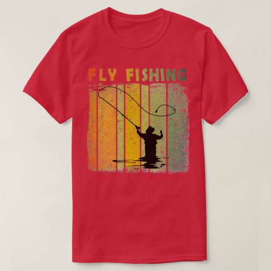 fly fishing retro vintage style t-shirt (Design voorkant)