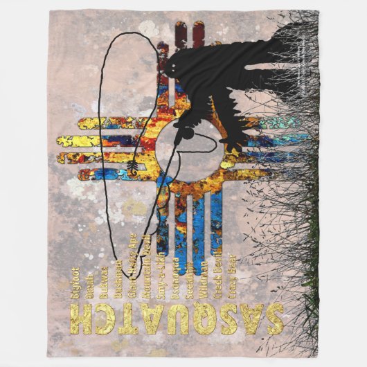 Fly Fishing Sasquatch, Talking Canyons, New Mexico Fleece Deken (Voorkant)