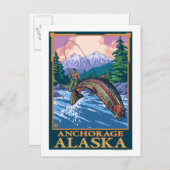 Fly Fishing Scene - Anchorage, Alaska Briefkaart (Voorkant / Achterkant)