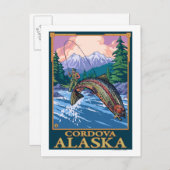 Fly Fishing Scene - Cordova, Alaska Briefkaart (Voorkant / Achterkant)