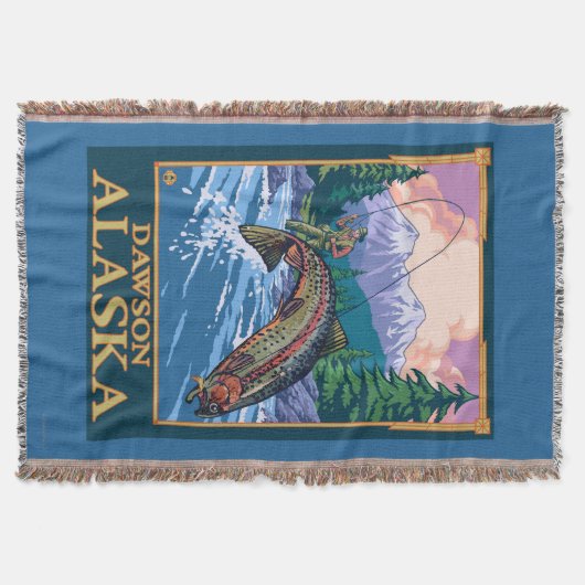 Fly Fishing Scene - Dawson, Alaska Deken (Voorkant)