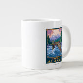 Fly Fishing Scene - Dawson, Alaska Grote Koffiekop (Voorkant rechts)