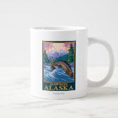 Fly Fishing Scene - Dawson, Alaska Grote Koffiekop (Rechts)