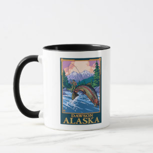 Fly Fishing Scene - Dawson, Alaska Mok