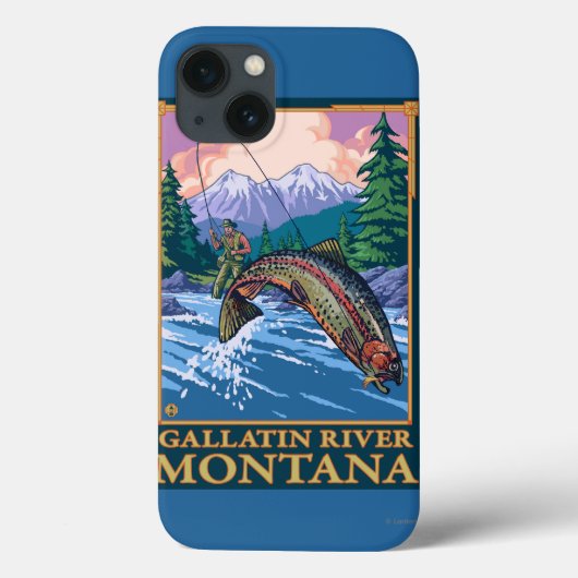 Fly Fishing Scene - Gallatin River, Montana Case-Mate iPhone Case (Achterkant)