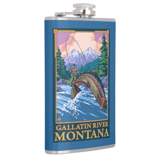 Fly Fishing Scene - Gallatin River, Montana Heupfles (Rechts)