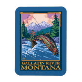 Fly Fishing Scene - Gallatin River, Montana Magneet (Verticaal)
