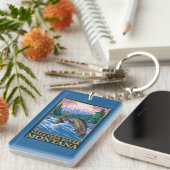 Fly Fishing Scene - Gallatin River, Montana Sleutelhanger (Voorkant Rechts)