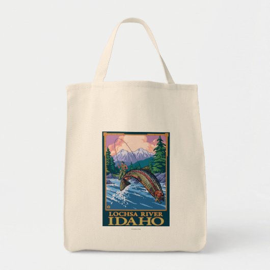 Fly Fishing Scene - Lochsa River, Idaho Tote Bag (Voorkant)