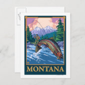 Fly Fishing Scene - Montana Briefkaart (Voorkant / Achterkant)