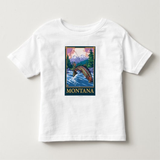 Fly Fishing Scene - Montana Kinder Shirts (Voorkant)