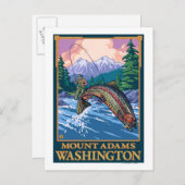 Fly Fishing Scene - Mount Adams, Washington Briefkaart (Voorkant / Achterkant)