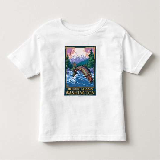 Fly Fishing Scene - Mount Adams, Washington Kinder Shirts (Voorkant)