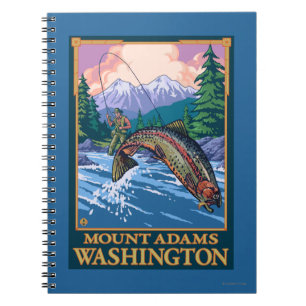 Fly Fishing Scene - Mount Adams, Washington Notitieboek