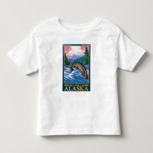 Fly Fishing Scene - Nationaal Park Denali, Alaska Kinder Shirts