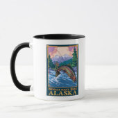 Fly Fishing Scene - Nationaal Park Denali, Alaska Mok (Links)