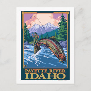 Fly Fishing Scene - Payette River, Idaho Briefkaart