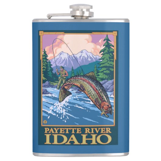 Fly Fishing Scene - Payette River, Idaho Heupfles (Voorkant)