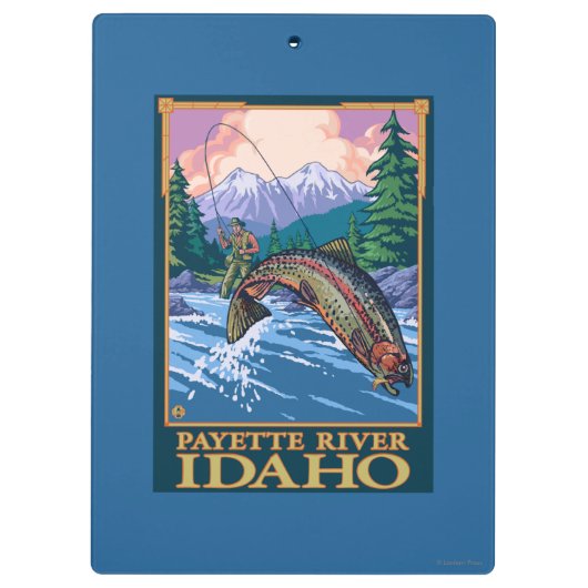 Fly Fishing Scene - Payette River, Idaho Klembord (Achterkant)
