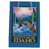 Fly Fishing Scene - Payette River, Idaho Medium Cadeauzakje (Achterkant)