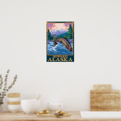 Fly Fishing Scene - Seward, Alaska Poster (Keuken)