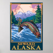 Fly Fishing Scene - Seward, Alaska Poster (Voorkant)