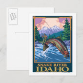 Fly Fishing Scene - Snake River, Idaho Briefkaart (Voorkant / Achterkant)