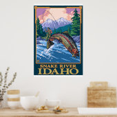 Fly Fishing Scene - Snake River, Idaho Poster (Keuken)
