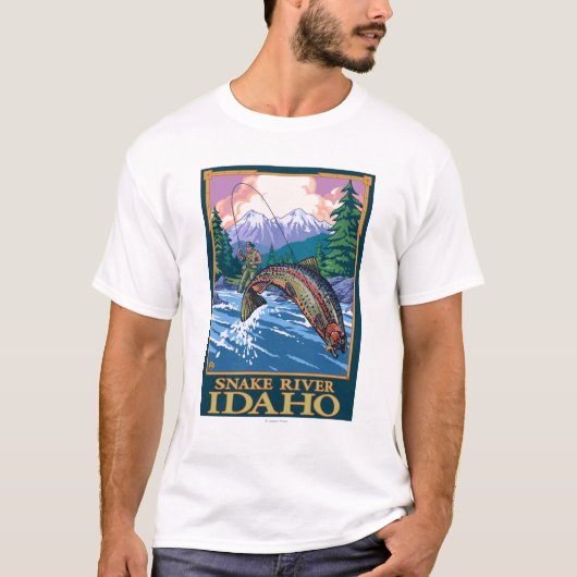 Fly Fishing Scene - Snake River, Idaho T-shirt (Voorkant)