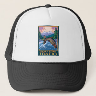Fly Fishing Scene - Snake River, Idaho Trucker Pet