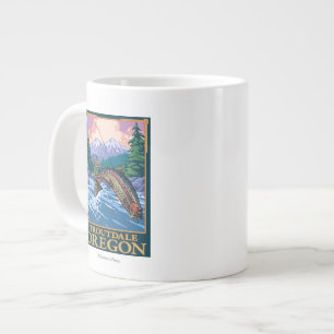 Fly Fishing Scene - Troutdale, Oregon Grote Koffiekop