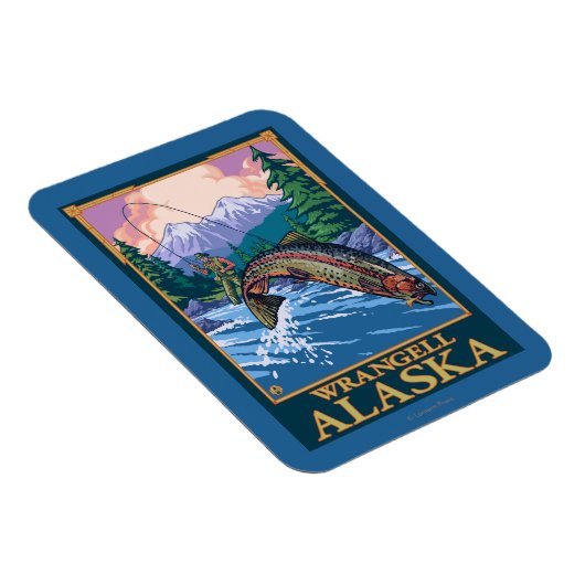 Fly Fishing Scene - Wrangell, Alaska Magneet (Rechterzijde)