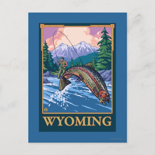 Fly Fishing Scene - Wyoming Briefkaart (Voorkant)